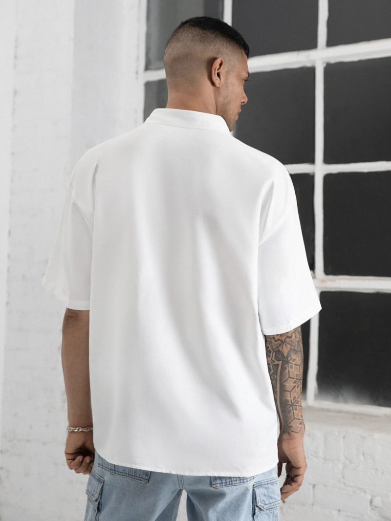 Peter White Relaxed Fit Drop Shoulder Cotton Shirt - Image 5