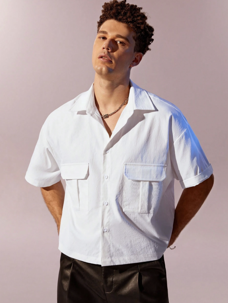 Timothy White Utility Cotton Shirt