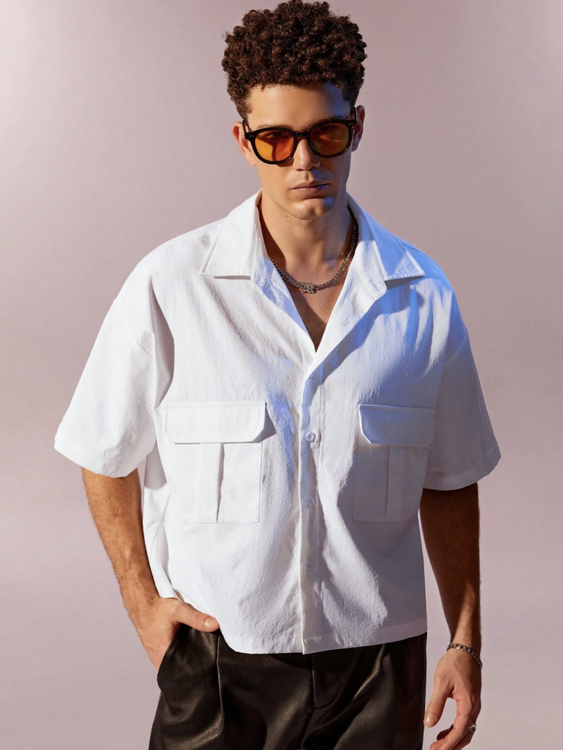 Timothy White Utility Cotton Shirt - Image 5