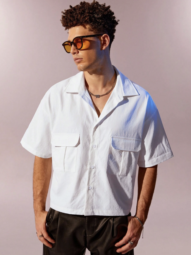 Timothy White Utility Cotton Shirt - Image 3