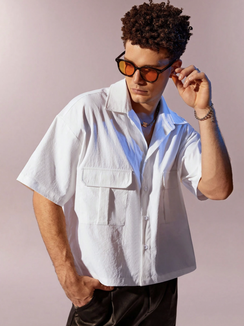 Timothy White Utility Cotton Shirt - Image 6