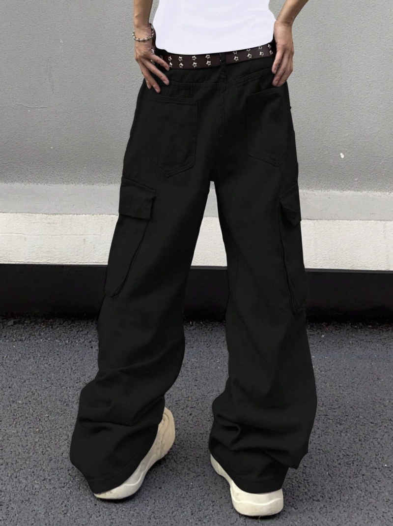 Glenn Black Oversized Cargo Pants (Without Belt) - Image 2