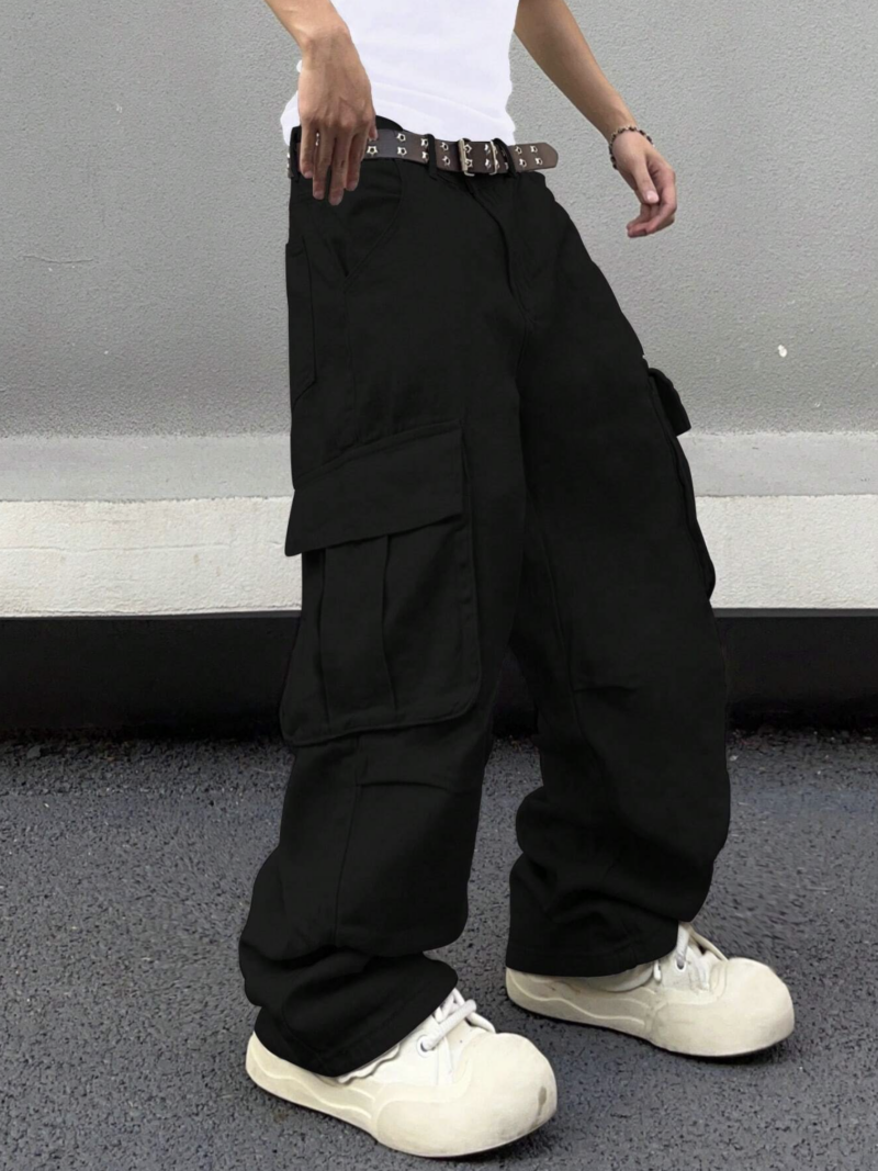 Glenn Black Oversized Cargo Pants (Without Belt) - Image 3