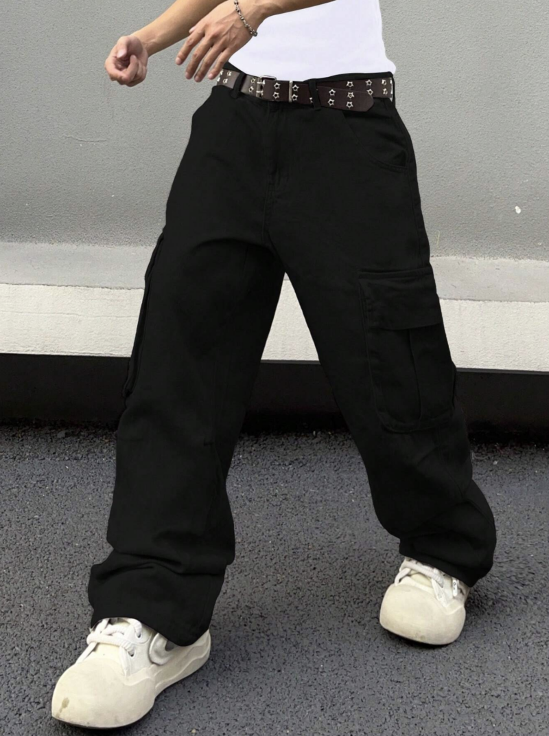 Glenn Black Oversized Cargo Pants (Without Belt) - Image 5