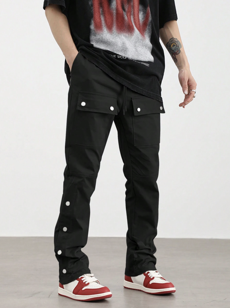 Silva Black Button Cargo Pants