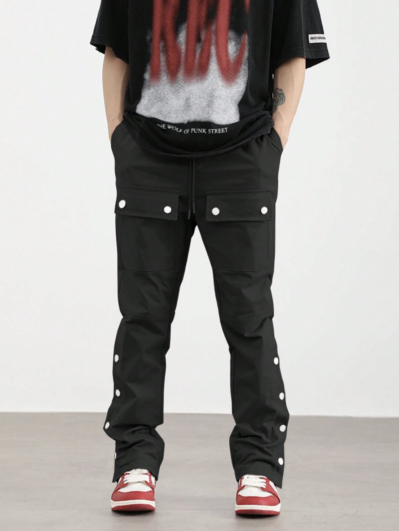 Silva Black Button Cargo Pants - Image 4