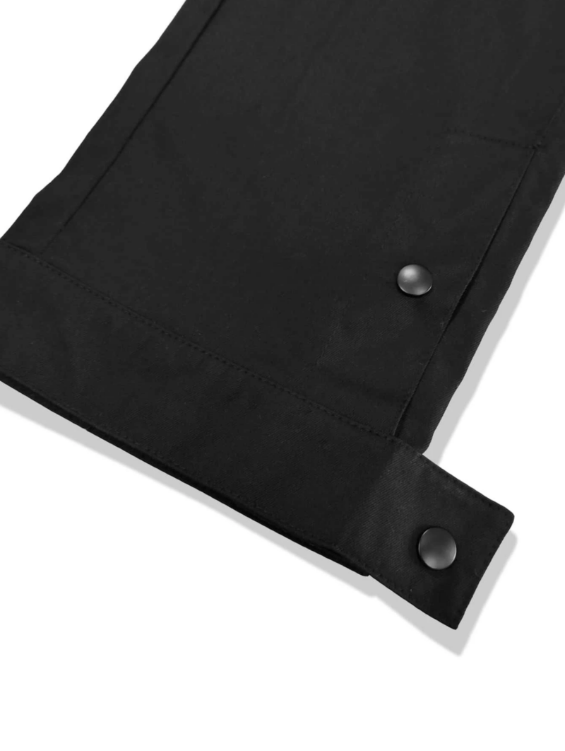 Zeus Black Flap Pocket Snap Button Cargo Pants - Image 6