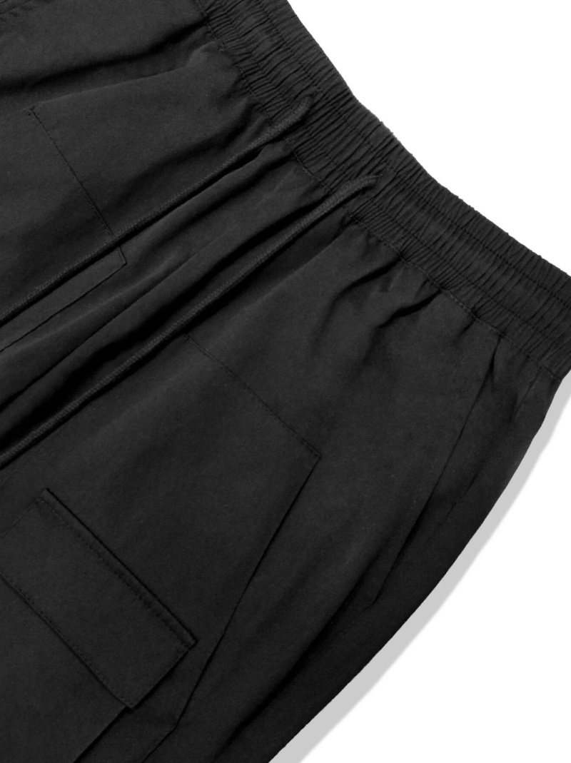 Zeus Black Flap Pocket Snap Button Cargo Pants - Image 8