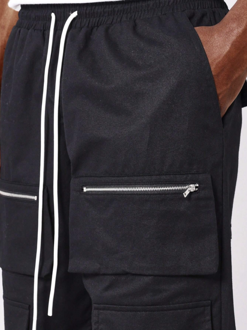 Tony Black Zipper Pocket Cargo Pants - Image 4