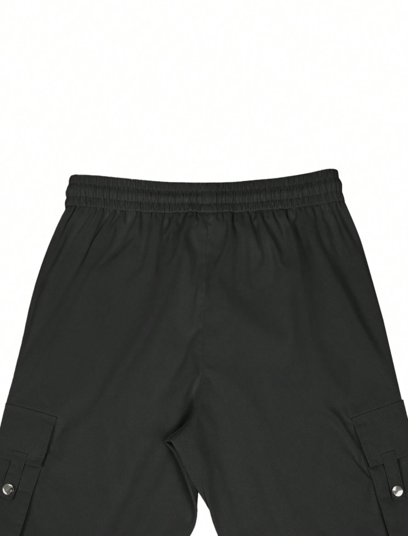 Keaton Black Flap Pocket Zipper Cargo Pants - Image 4