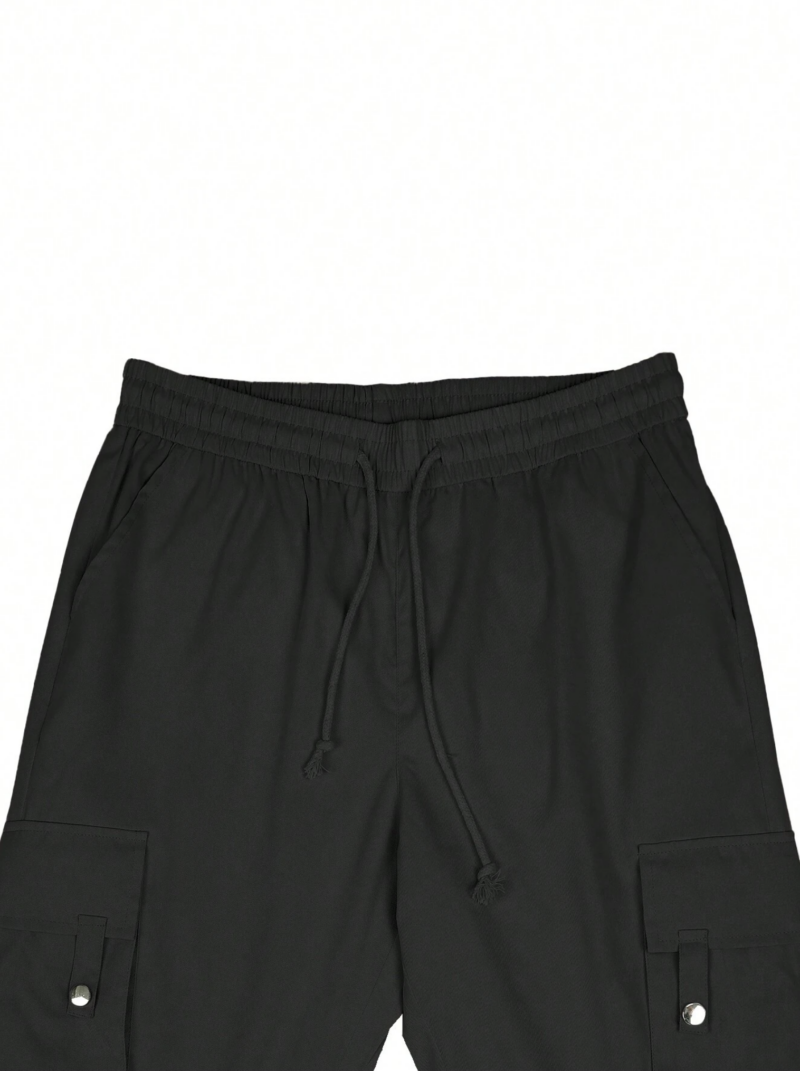 Keaton Black Flap Pocket Zipper Cargo Pants - Image 6