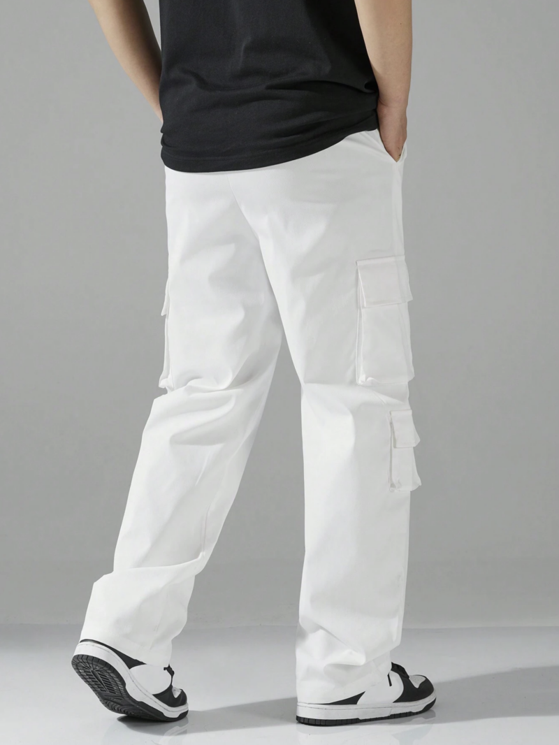 Carson White Multi Pocket Oversized Cargo Pants - Image 2