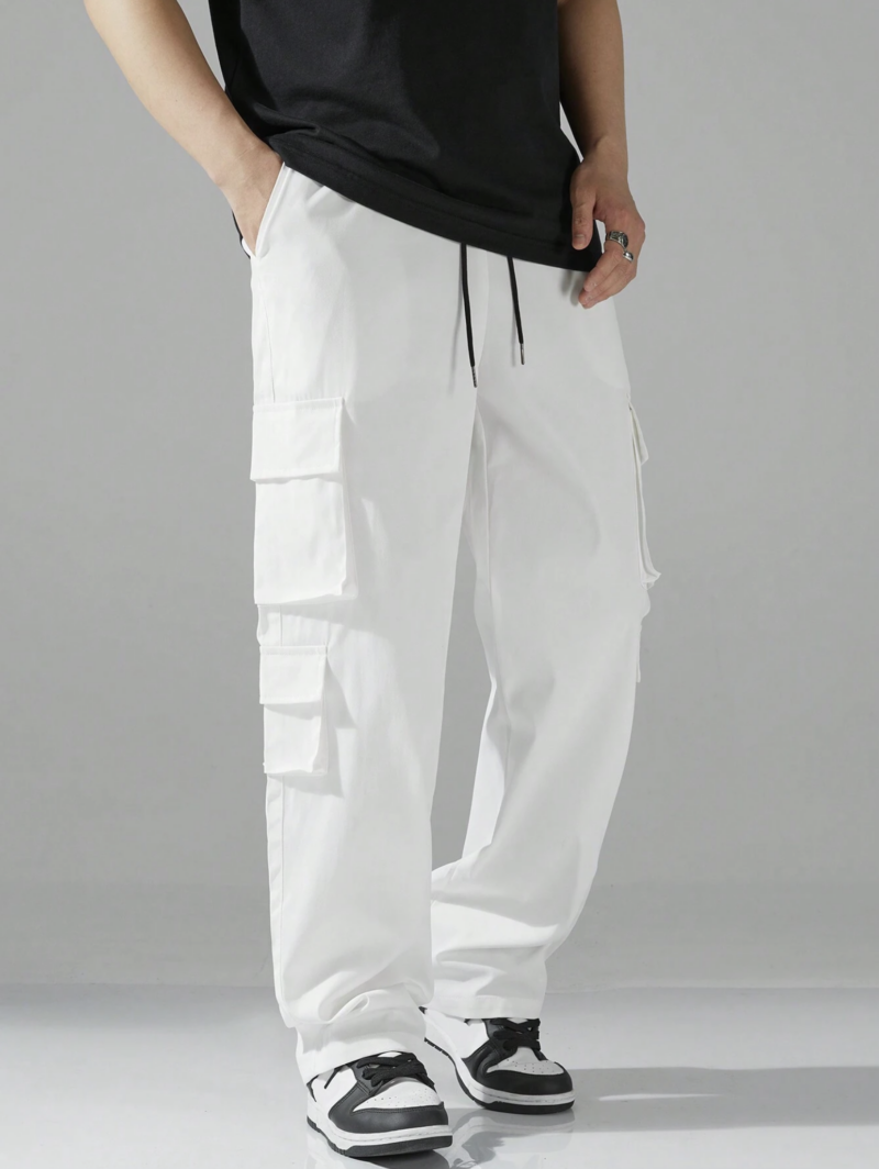 Carson White Multi Pocket Oversized Cargo Pants - Image 4