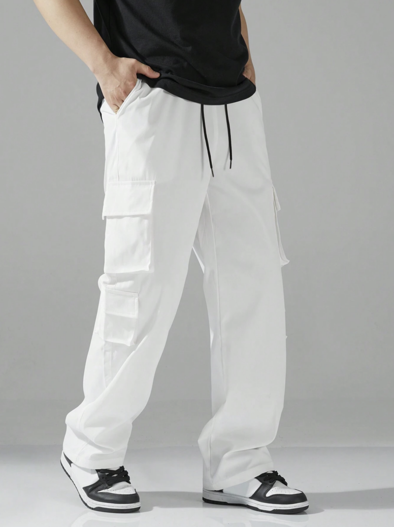 Carson White Multi Pocket Oversized Cargo Pants - Image 5