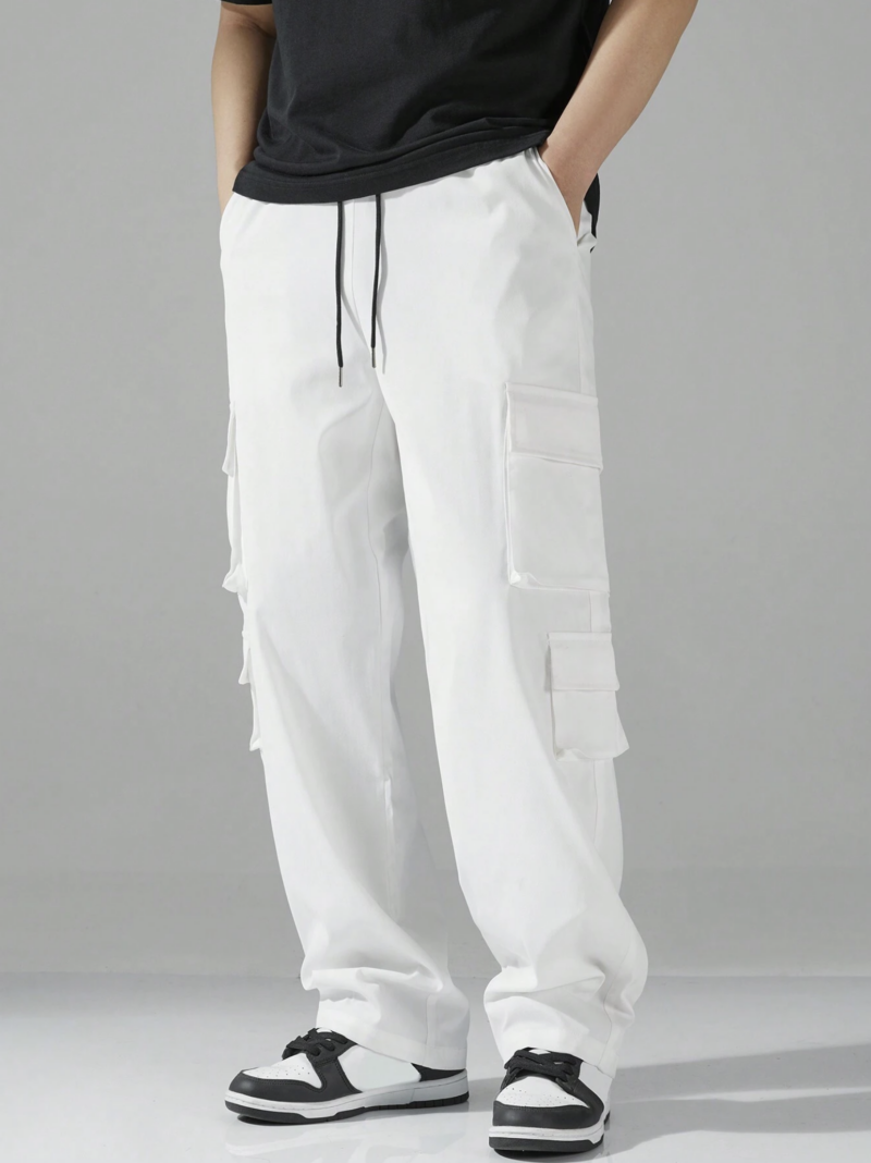 Carson White Multi Pocket Oversized Cargo Pants - Image 6
