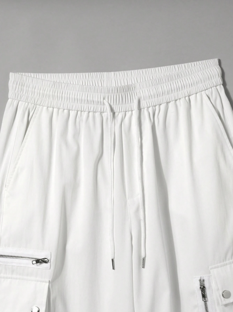 Henry White Zip Pocket Oversized Baggy Pants - Image 4