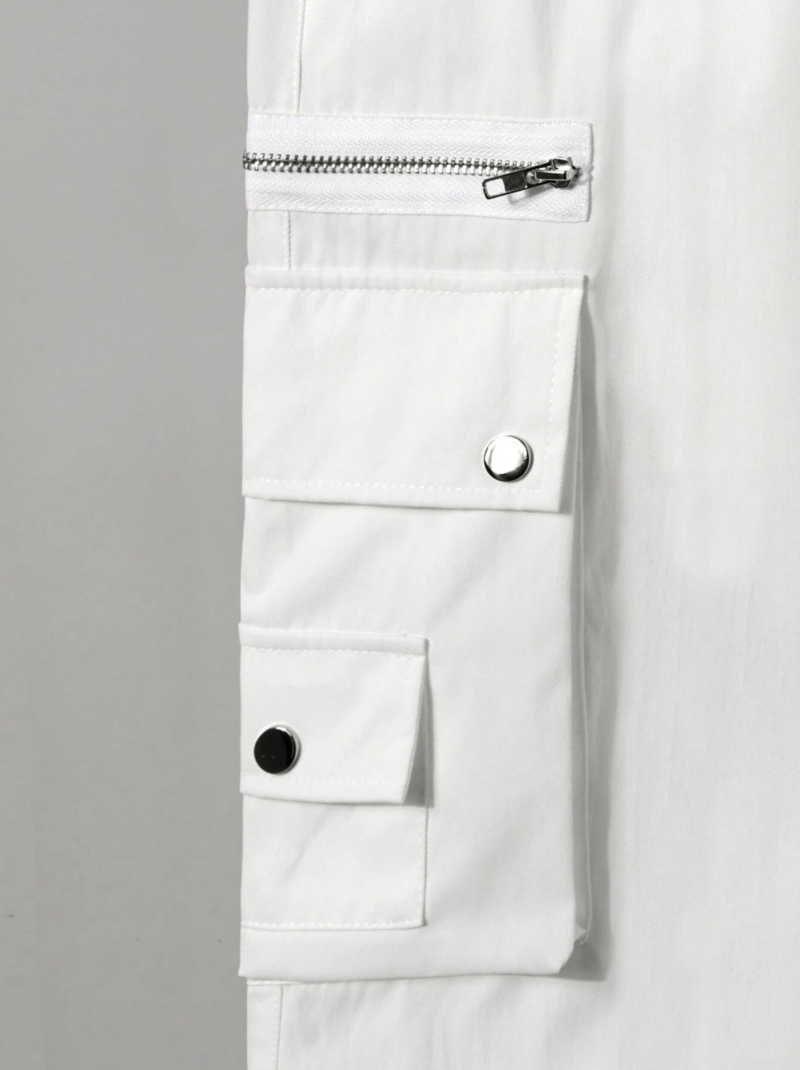 Henry White Zip Pocket Oversized Baggy Pants - Image 5