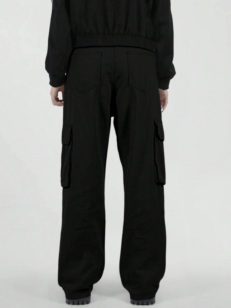 Cavan Black Flap Pocket Oversized Cargo Pant - Image 2