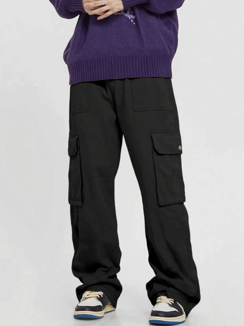Cavan Black Flap Pocket Oversized Cargo Pant - Image 3
