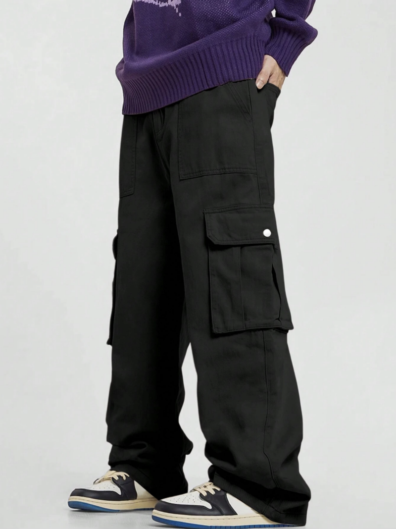Cavan Black Flap Pocket Oversized Cargo Pant - Image 4