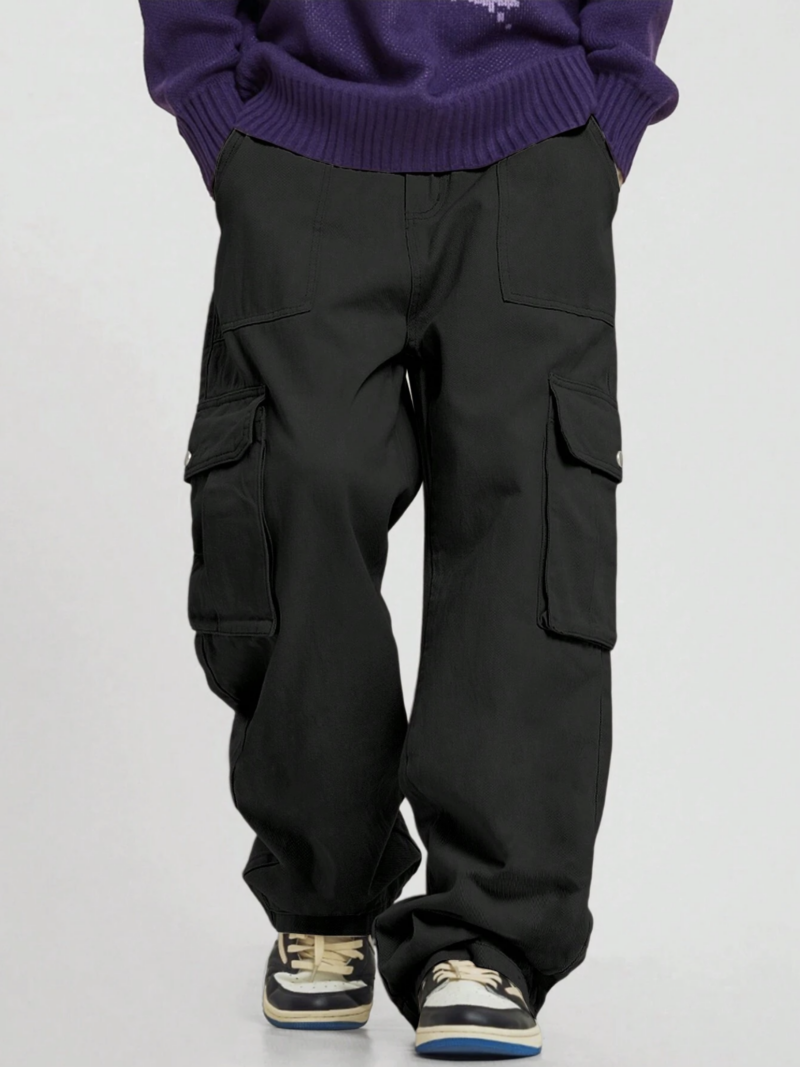 Cavan Black Flap Pocket Oversized Cargo Pant - Image 5