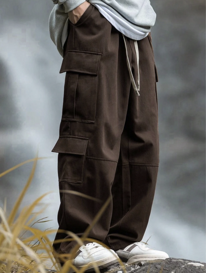 Edwin Brown Multi Pocket Drawstring Cargo Pant
