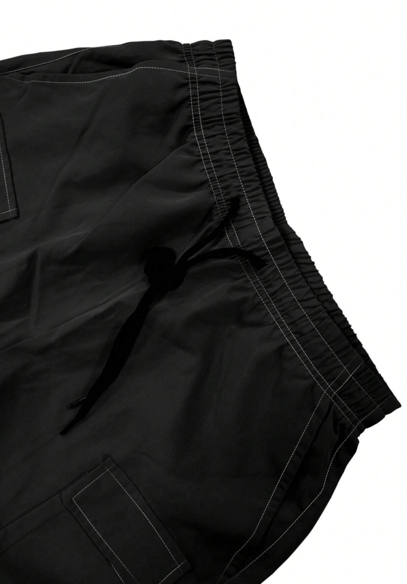 Dawson Black Contrast Stitches Cargo Pants - Image 5
