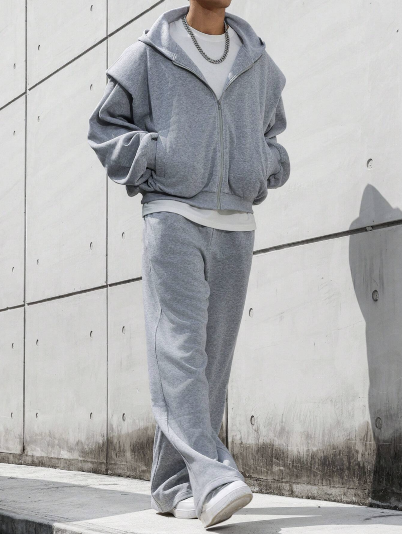 Nial Grey Oversized Sweatshirt & Jogger Set