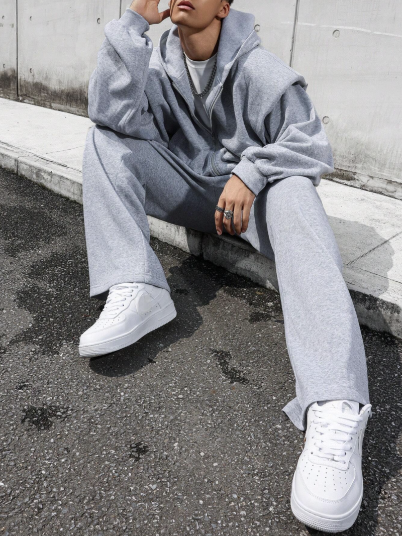 Nial Grey Oversized Sweatshirt & Jogger Set - Image 3