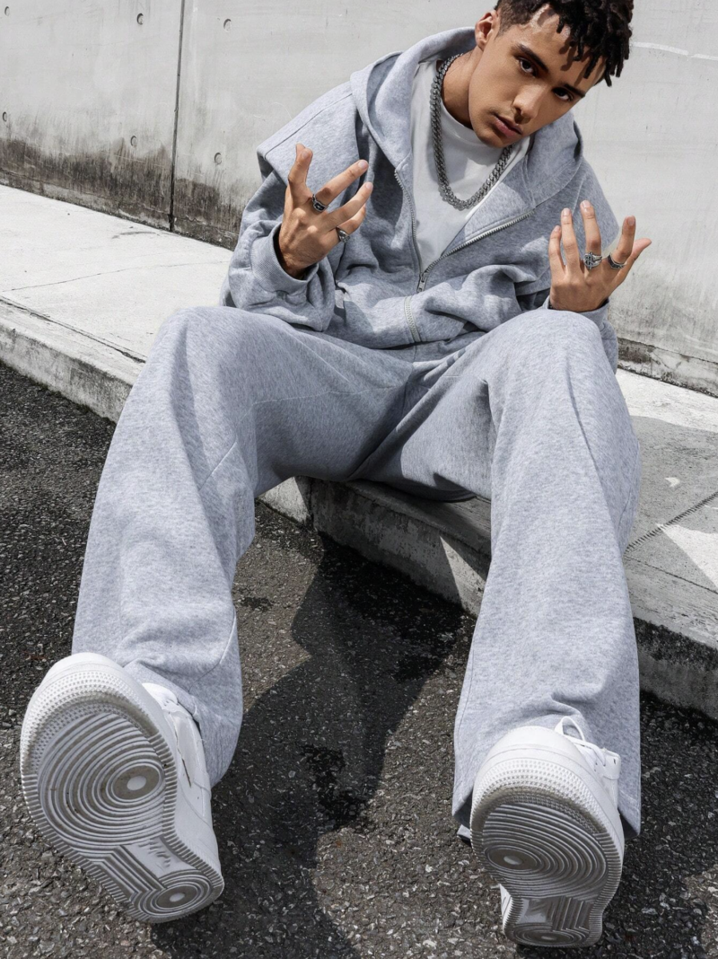 Nial Grey Oversized Sweatshirt & Jogger Set - Image 4