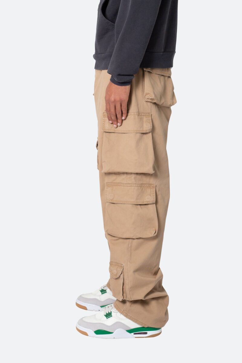 Eddie Khaki Oversized Cargo Pants - Image 3