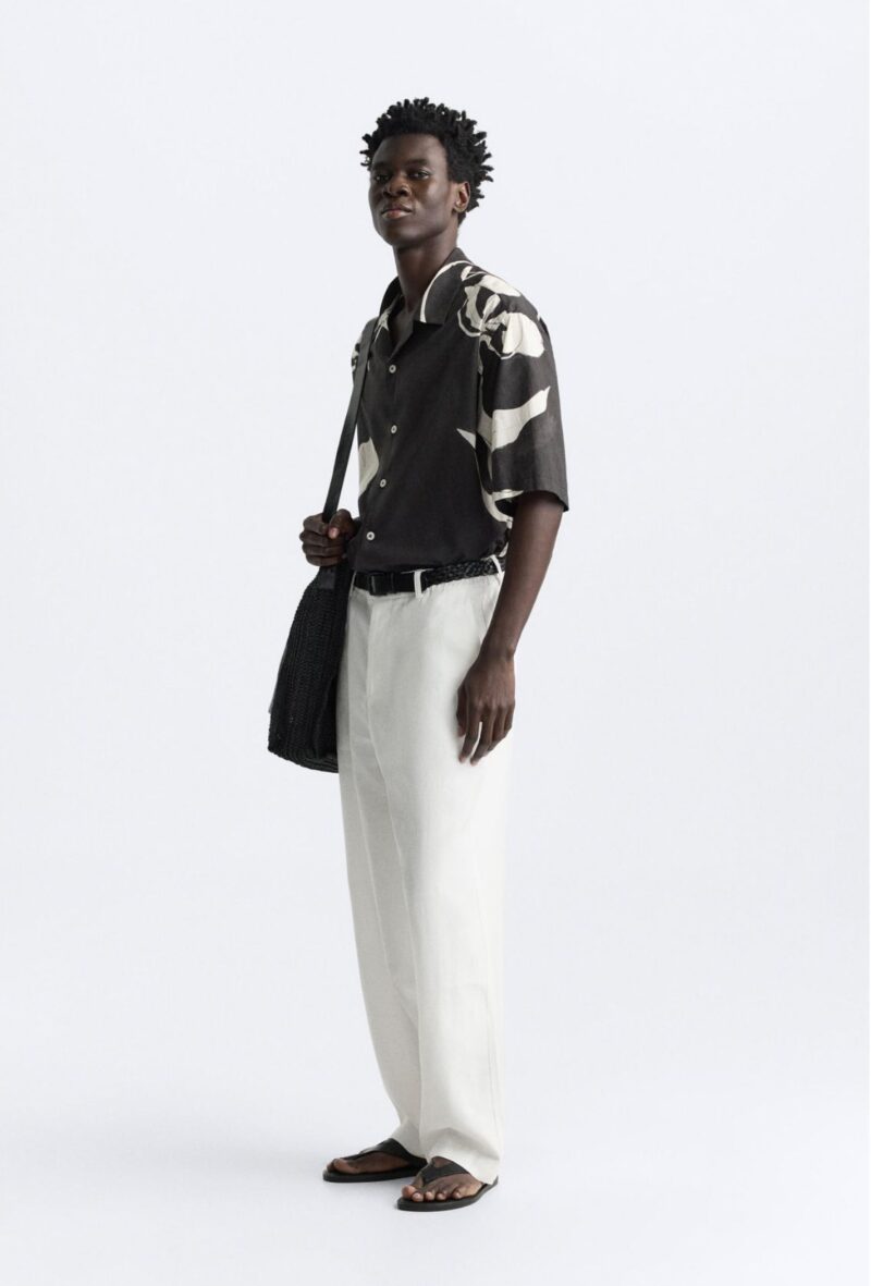 Donald Black Floral Relaxed Fit Shirt - Image 6