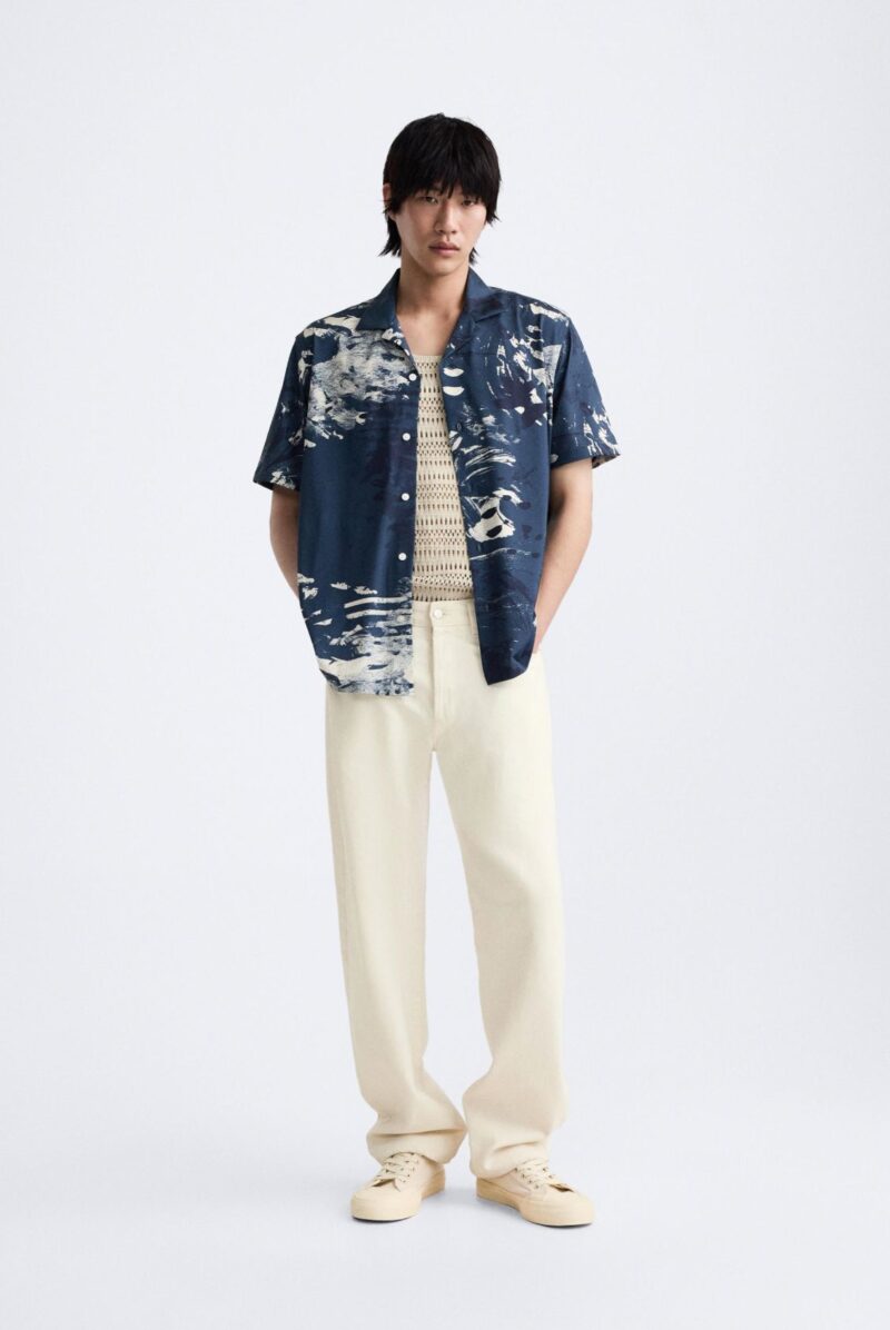 Avi Blue Floral Relaxed Fit Shirt - Image 5