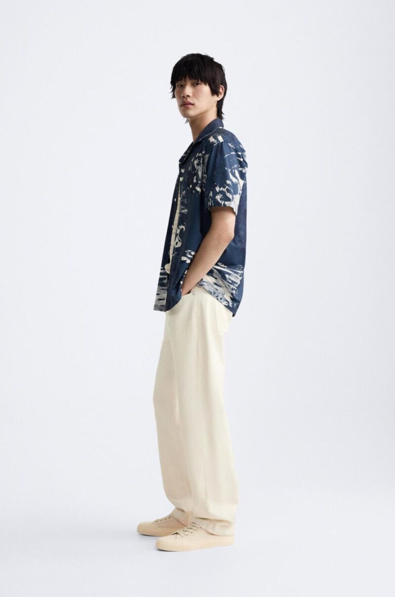 Avi Blue Floral Relaxed Fit Shirt - Image 4