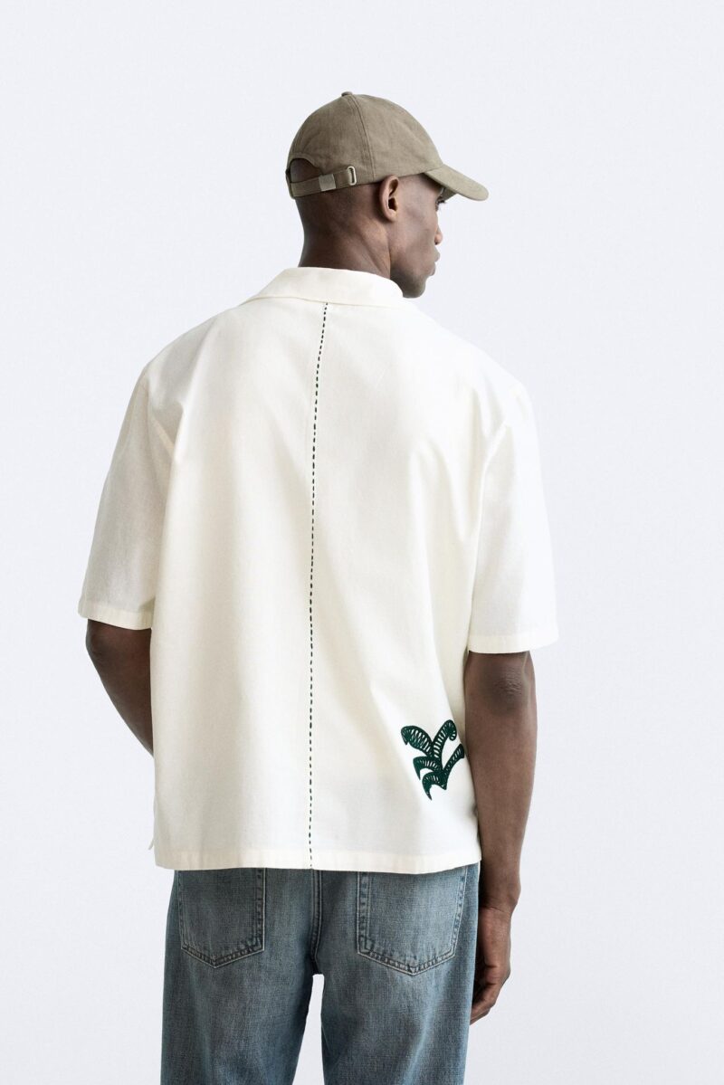 Diddy Relaxed Fit Floral Embroidery Shirt - Image 2