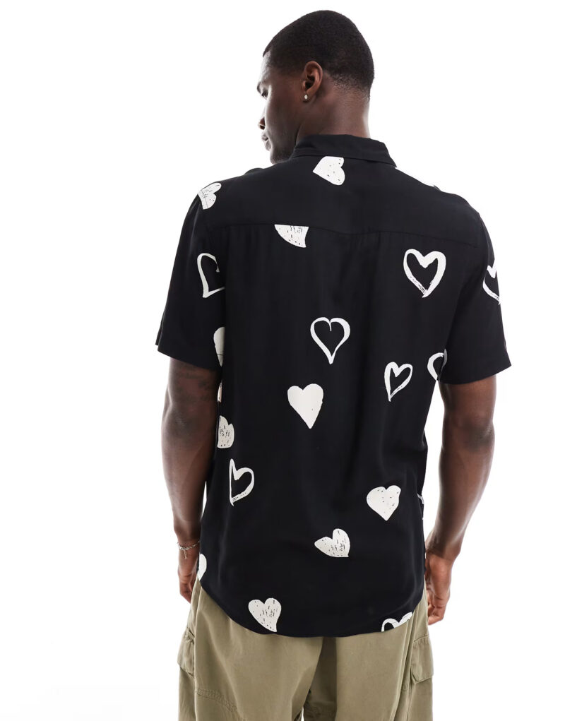 Cole Black Heart Print Shirt - Image 2