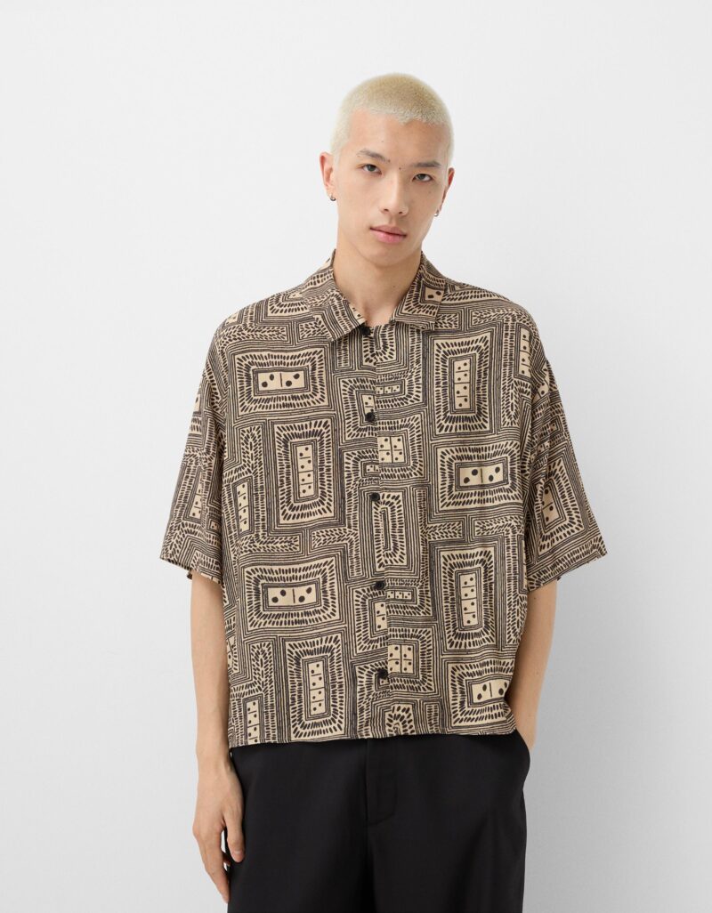 Jacob Abstract Print Relaxed Fit Shirt