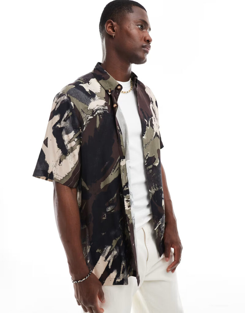 Kane Brown Abstract Print Relaxed Fit Shirt