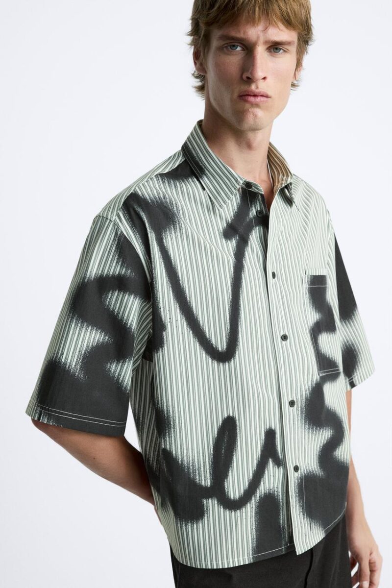 Perry Spray Paint Relaxed Fit Cotton Shirt - Image 2