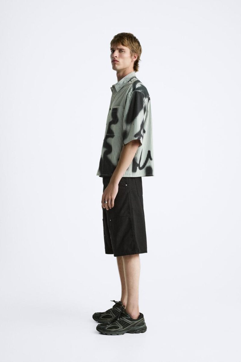 Perry Spray Paint Relaxed Fit Cotton Shirt - Image 5
