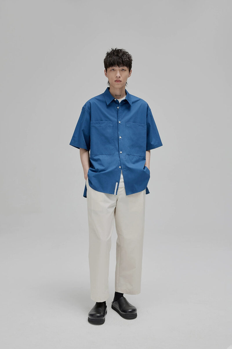 Alison Blue Dual Pocket Oversized Shirt - Image 3