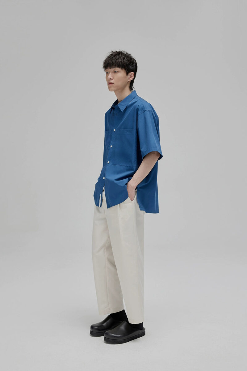 Alison Blue Dual Pocket Oversized Shirt - Image 4