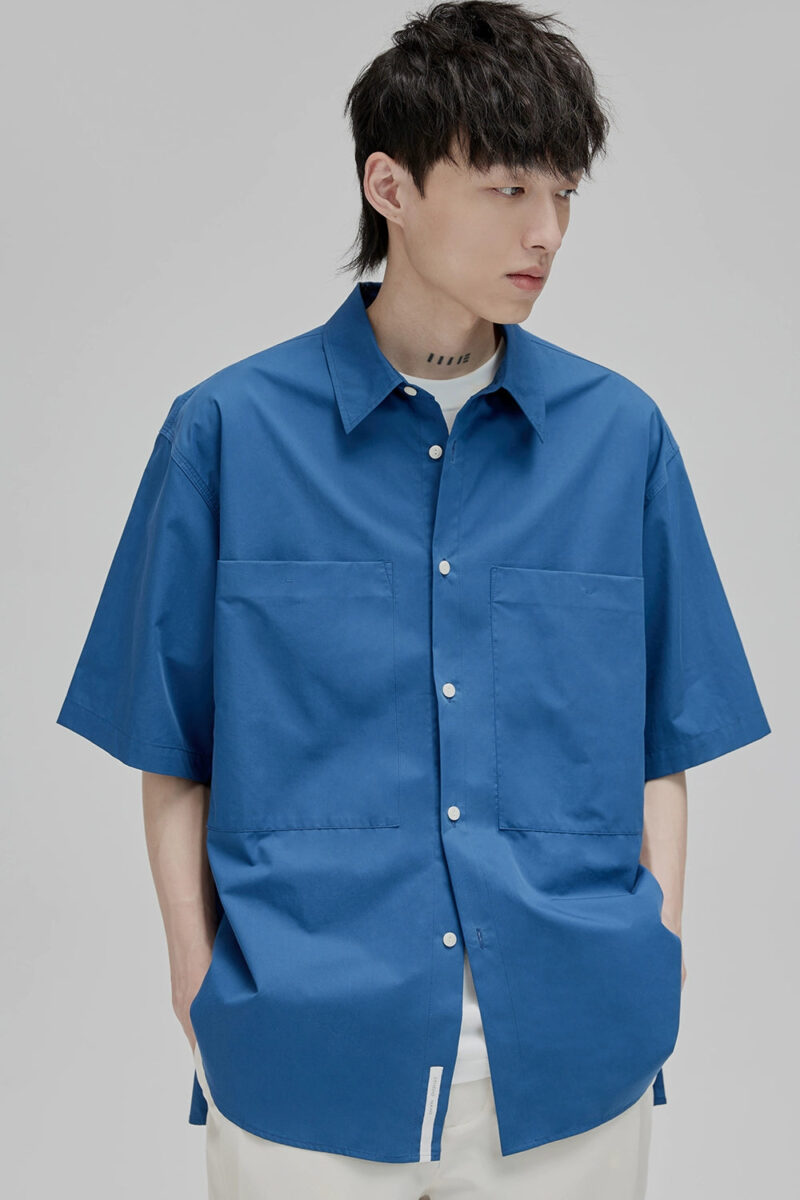 Alison Blue Dual Pocket Oversized Shirt - Image 8