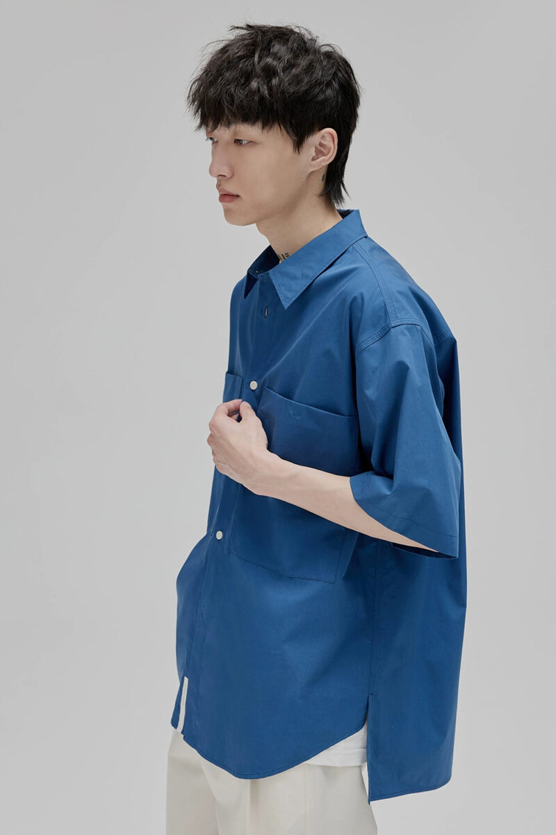 Alison Blue Dual Pocket Oversized Shirt - Image 5
