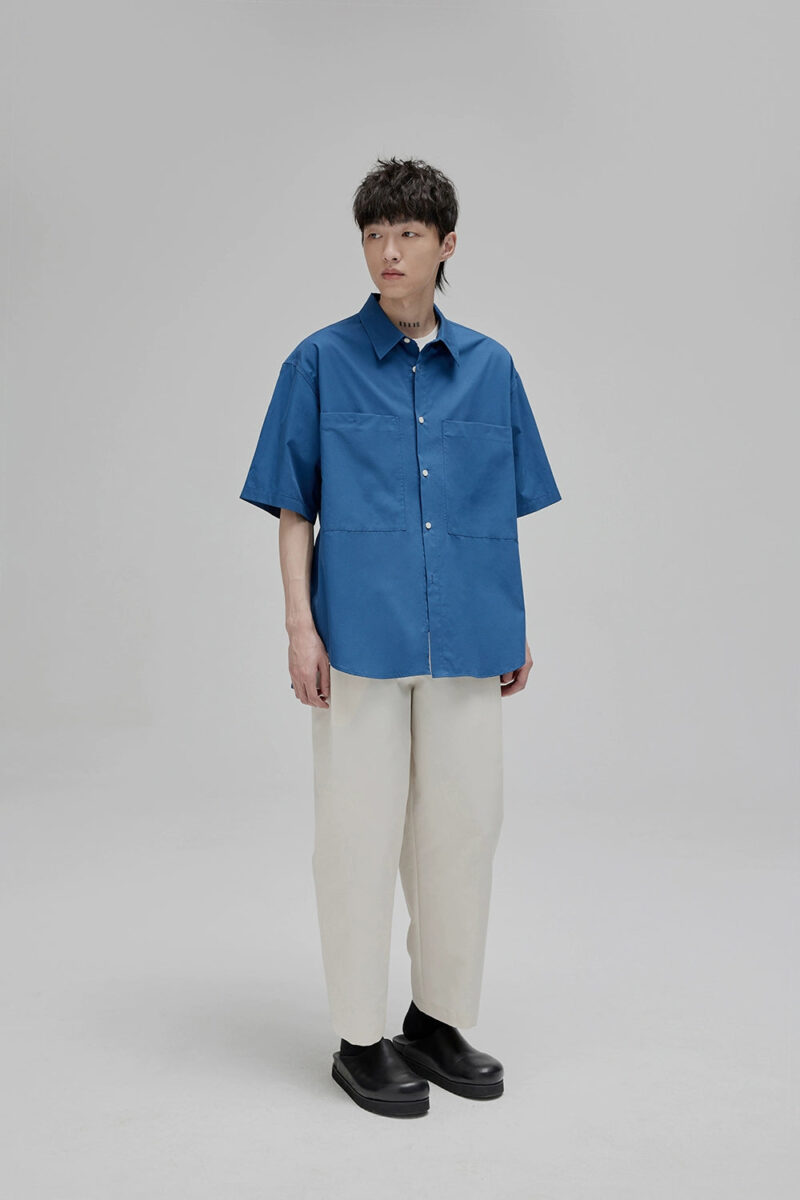 Alison Blue Dual Pocket Oversized Shirt - Image 6