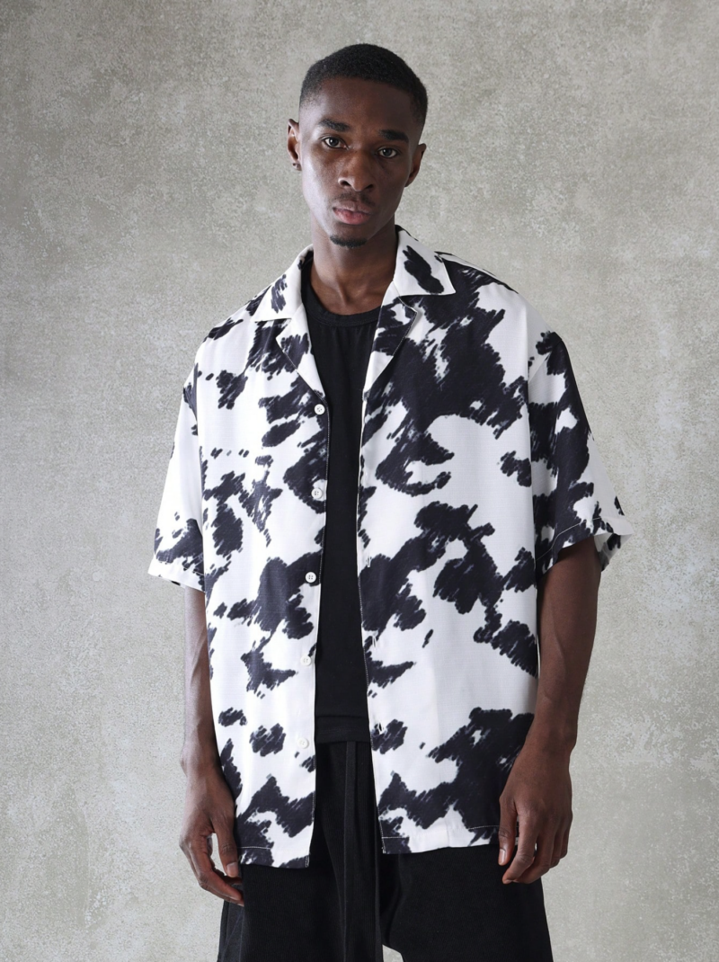 Cow Print Relaxed Fit Shirt