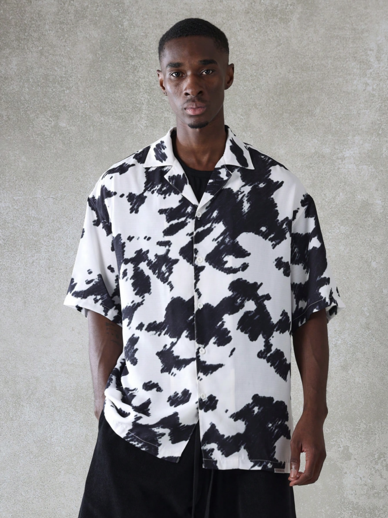 Cow Print Relaxed Fit Shirt - Image 2