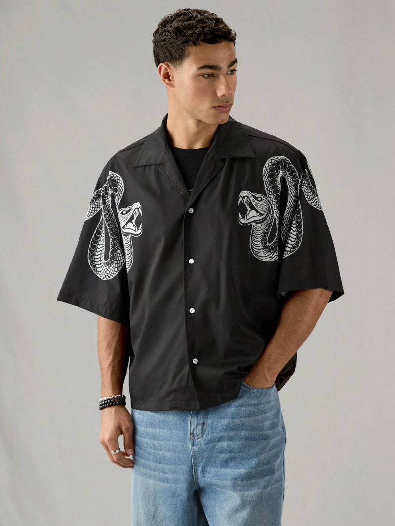 Vance Snake Print Relaxed Fit Shirt