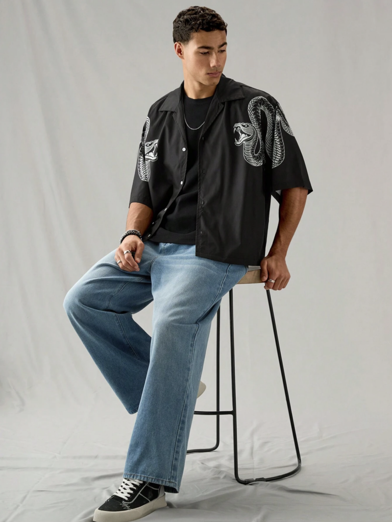 Vance Snake Print Relaxed Fit Shirt - Image 3