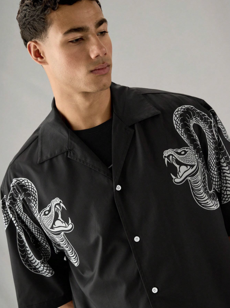 Vance Snake Print Relaxed Fit Shirt - Image 4